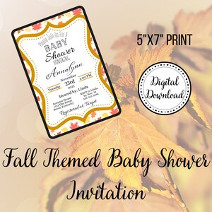 Fall Themed Baby Shower Printable Invitation