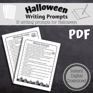 Halloween Printable Children’s Writing Activity - 31 writing prompts for Halloween