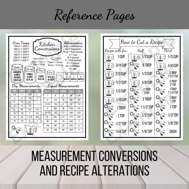Printable Recipe Binder Kit Cooking Planner & Culinary Organizer Etsy