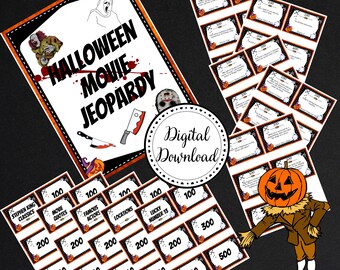 Halloween Movies Printable Jeopardy Game