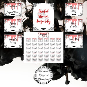 Gothic Bridal Shower Jeopardy Game | Jeopardy Game