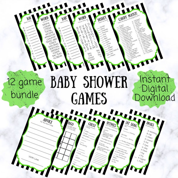 Beetlejuice Baby Shower games bundle