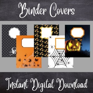 Halloween binder covers, school binder covers, planner covers