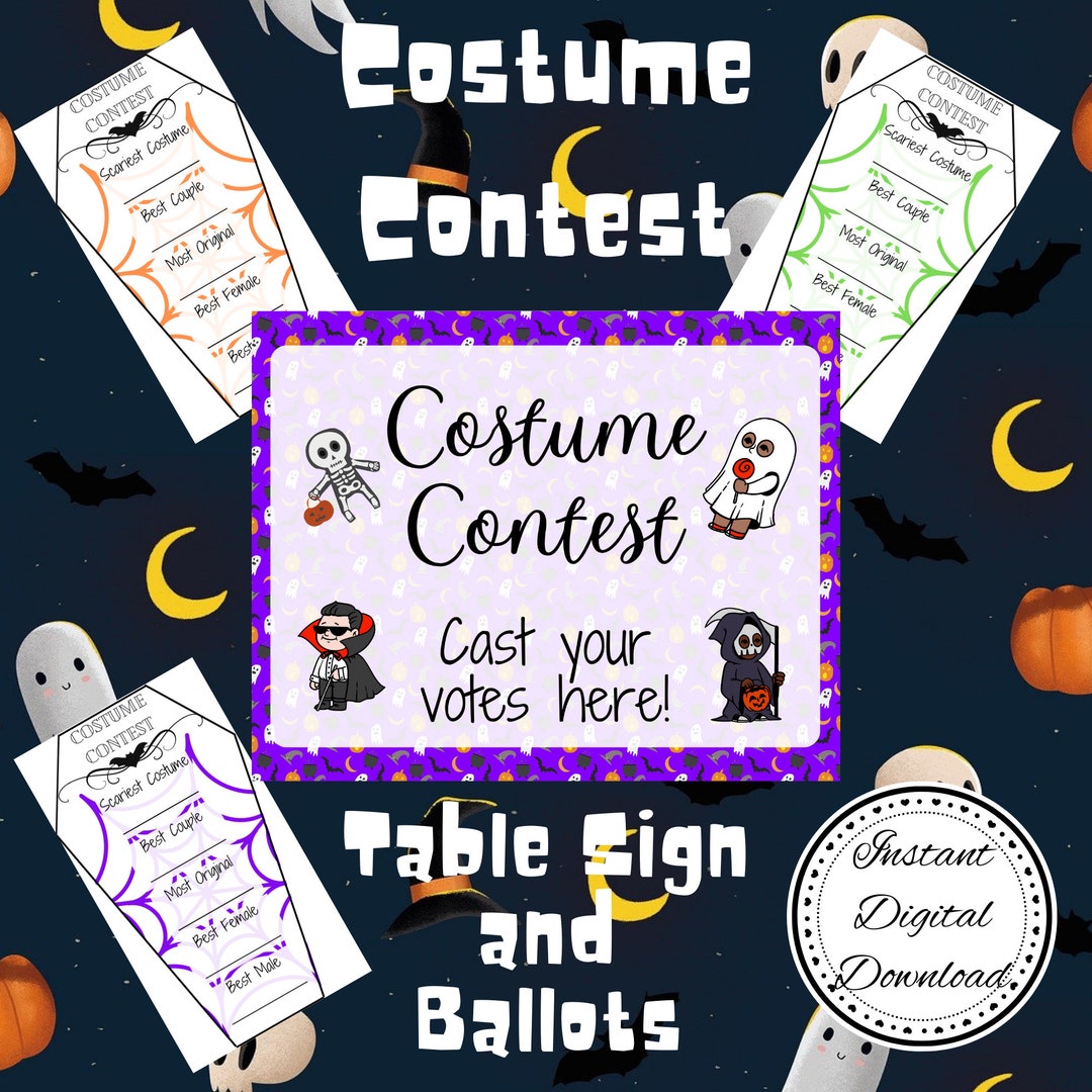Halloween Party Costume Contest Ballot Tickets Etsy