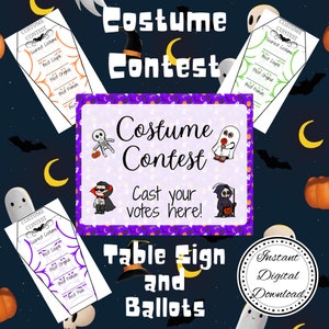 Halloween Party Costume Contest Ballot Tickets