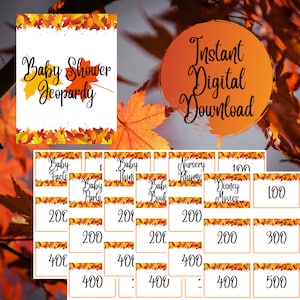 Fall Baby Shower Jeopardy Game