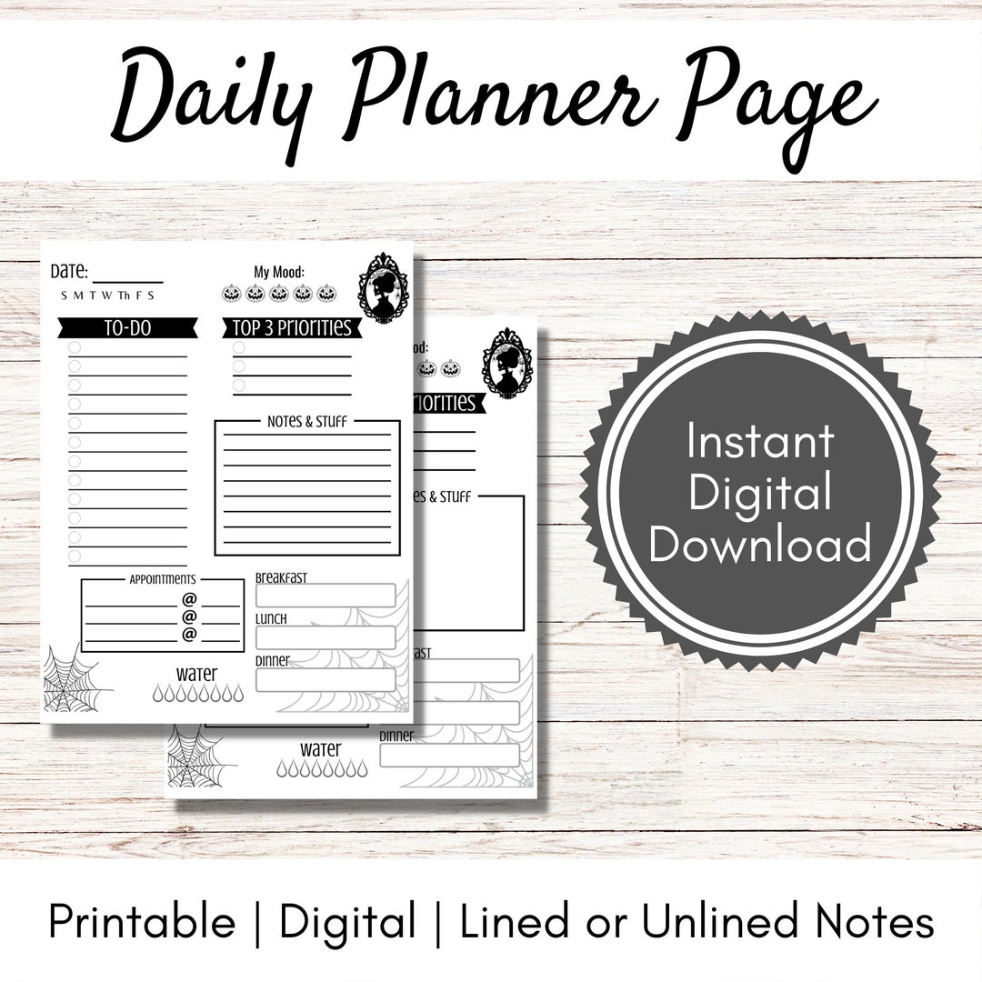 Printable Daily Planner | Goal Tracker | Daily Organizer - Etsy