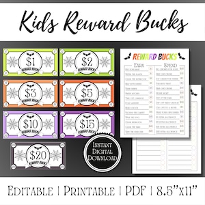 Printable Kids Reward Bucks