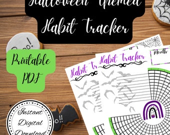 Halloween-themed habit tracker | printable habit tracker