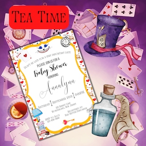 Wonderland Baby Shower Invitation