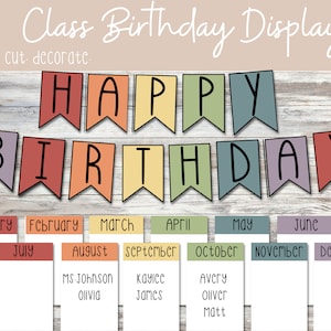 Rainbow Classroom Birthday Display | Classroom Decor | Printable