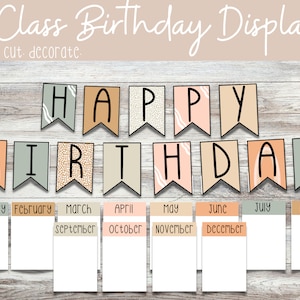 Soft Boho Classroom Birthday Display | Classroom Decor | Printable