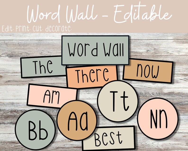 Soft Boho Word Wall Classroom Decor Editable Printable Etsy Australia