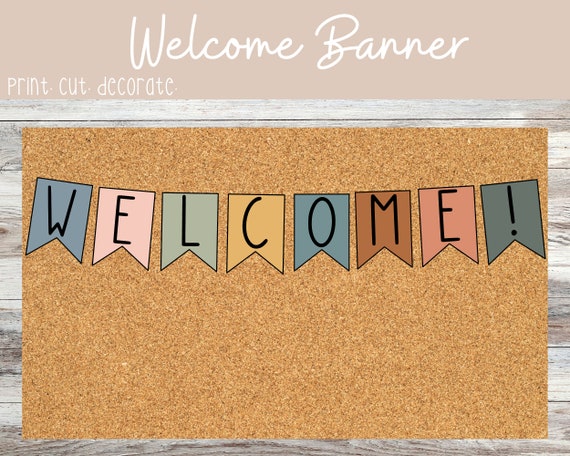 Earth Tones Welcome Banner Classroom Decor Printable - Etsy