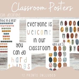 Classroom Posters | Classroom Decor | Printable | Earth Tones