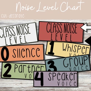 Rainbow Classroom Noise Level Display | Classroom Decor | Printable
