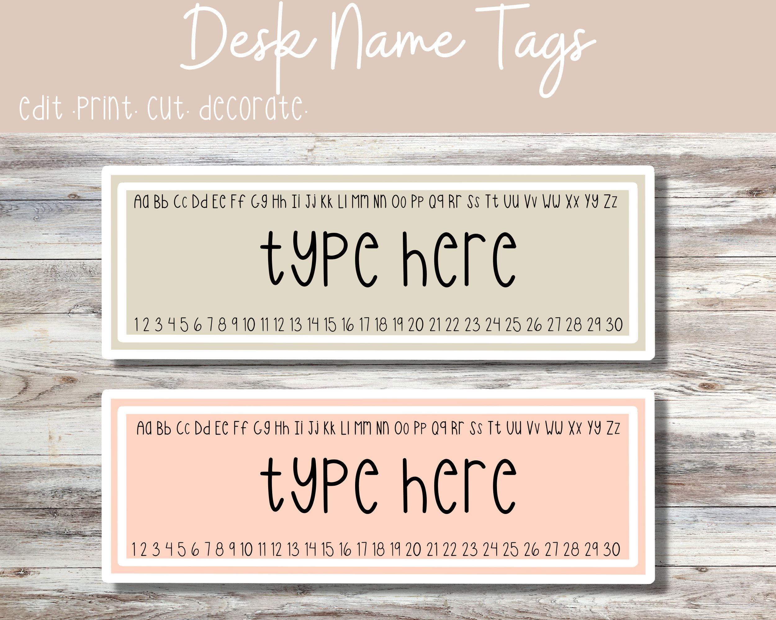 Soft Boho Desk Name Tags Editable Classroom Decor Etsy