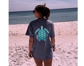 Save The Turtles Ocean Conservations Beach T-Shirt Save The Sharks Protect The Locals Respect The Oceans Sunshine Surf Club VSCO California