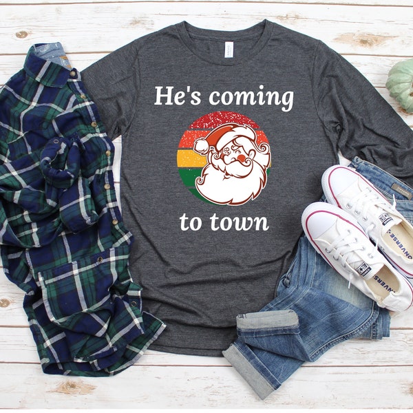 Santa's Clause is Coming to Town Graphic Tee, Weihnachtsmann T-Shirt, Weihnachts-T-Shirt, Geschenk für ihn, Weihnachtsgeschenk, lustiges T-Shirt