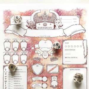 D&D 5E - Barbarian - Character Sheets