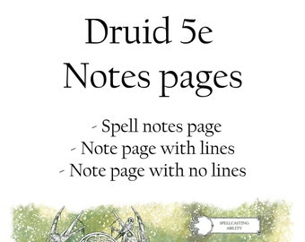 D&D 5E - Druid Note Pages