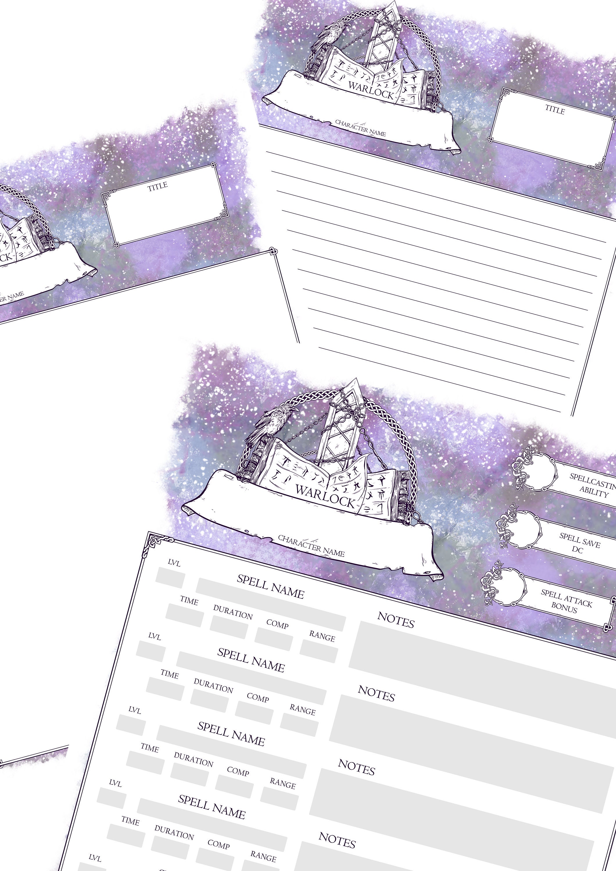D&D 5E - Warlock Note Pages - Etsy