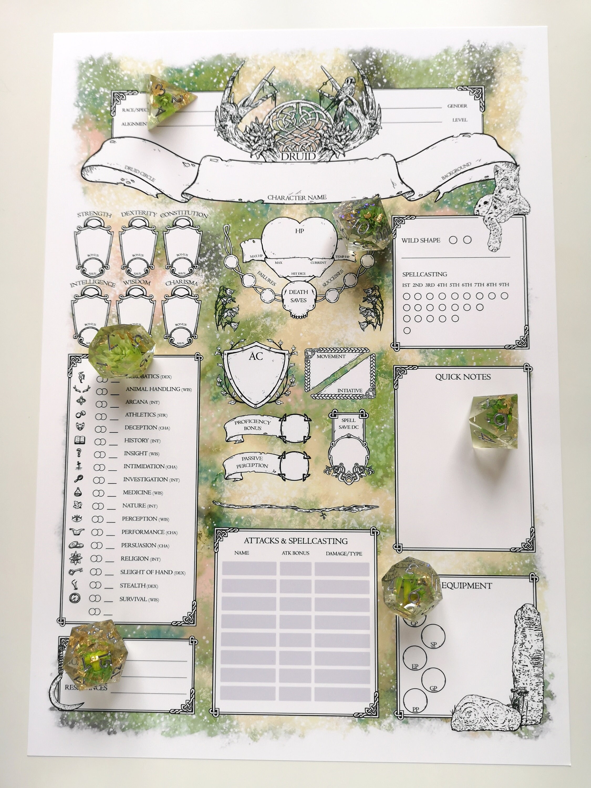 D&D 5E  - Druid - Character Sheets