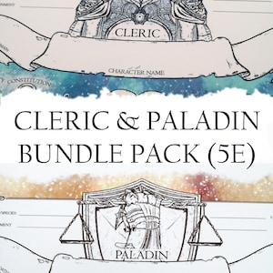 Pacote de Paladino/Clérigo - Folhas de Personagem D&D 5e
