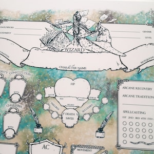 Fillable D&amp;D 5E - Wizard - Character Sheets - Etsy