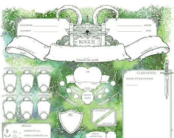 D&D 5E 2024 - Rogue - Character Sheets - 6 Page PDF