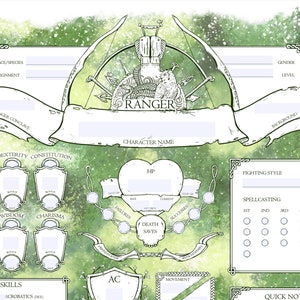 Fillable D&D 5E - Ranger - Character Sheets