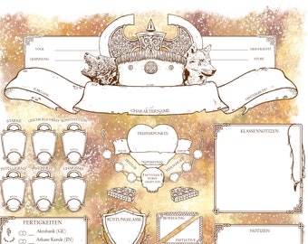 DEUTSCH D&D 5E -  BARBAR- Character Sheets