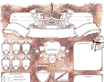 DEUTSCH - D&D 5E - KÄMPFER - Character Sheets