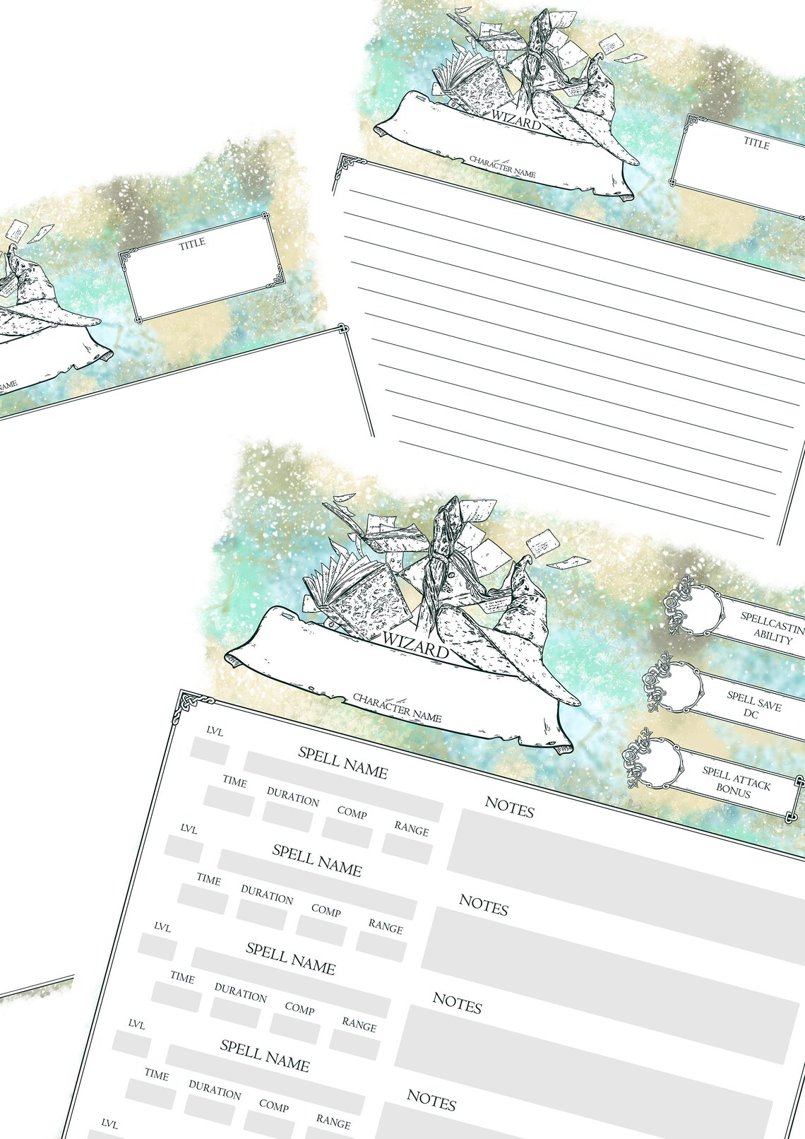 D&D 5E - Wizard Note Pages - Etsy Canada