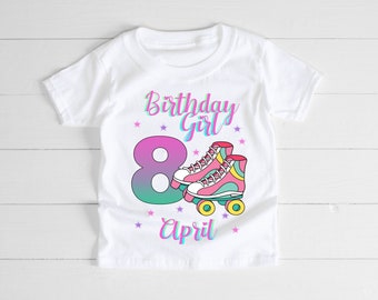 Personalized Roller Skate Birthday Party T Shirt, Roller Skates Birthday Shirt, Skating Lover Birthday, Roller Birthday Girl