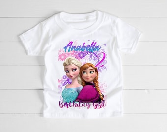 Disney frozen Elsa Anna Birthday Girl, Frozen Birthday Shirt, Elsa and Anna frozen birthday shirt