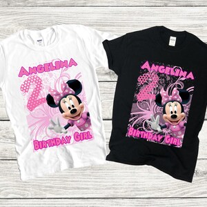 Minnie  t shirts birthday girl, birthday party t-shirt, minnie mouse birthday t-shirt, personalized shirt