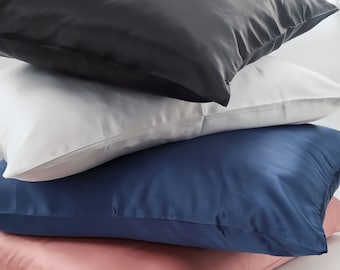 Mulberry Silk Pillowcase, 22 Momme, Anti-Aging, Hair Care, Zipper Closure