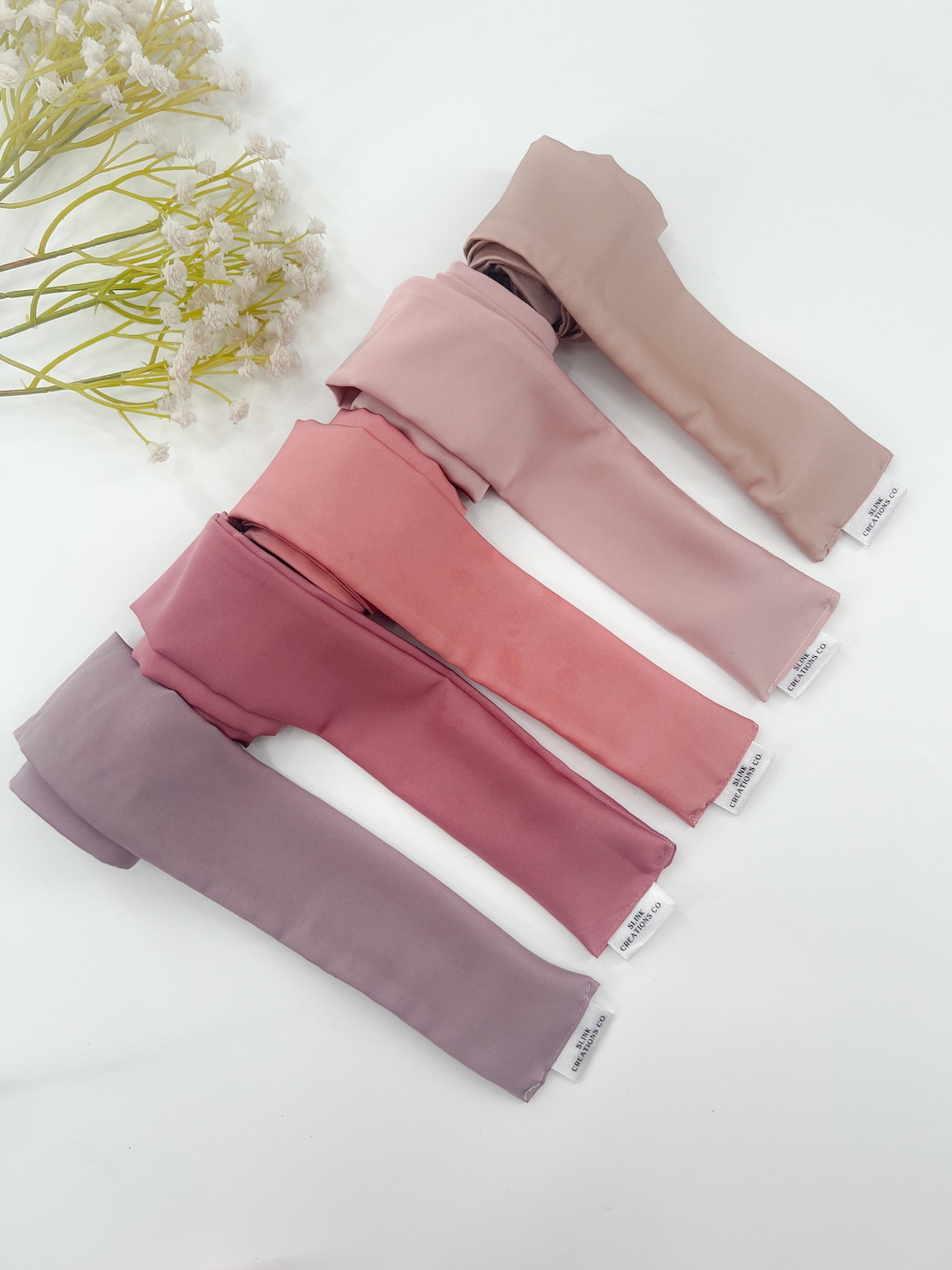 Fascia per capelli tinta unita in seta di gelso, sciarpa per