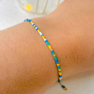 Miyuki Woven Bead Bracelet Adjustable in nylon, seed, fine bracelet