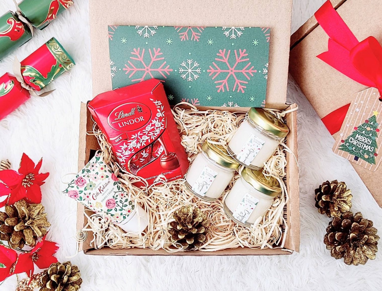 Christmas Candle Gift Box, Secret Santa Gift for Her, Christmas Eve Box