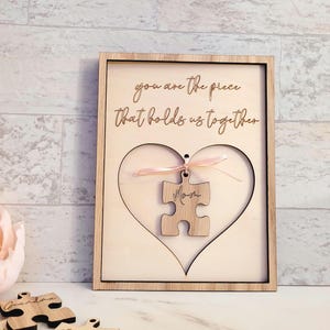 Muttertag Puzzleteil Zeichen, Geschenk für sie Laser fertig geschnitten Datei, SVG Sofortiger digitaler Download, kleine Unternehmen kommerzielle Nutzung.