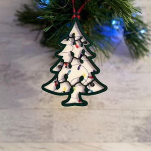 Laser Cut Christmas tree Ornament one of a kind sample product.