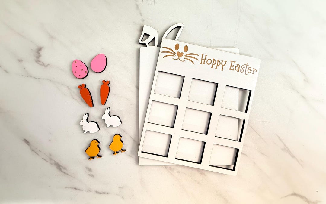 Hoppy Easter Tic Tac Toe Laser Ready Cut File, SVG Instant Digital ...
