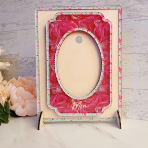 Letrero con marco de fotos para el Día de la Madre, regalo para ella, archivo cortado con láser, SVG, descarga digital instantánea, uso comercial para pequeñas empresas.