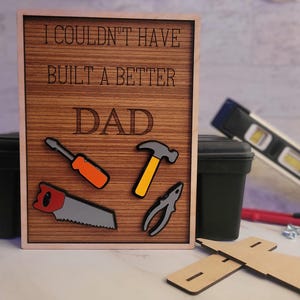 Letrero de herramientas para el Día del Padre, regalo para él, archivo cortado con láser, descarga digital instantánea SVG, uso comercial para pequeñas empresas.