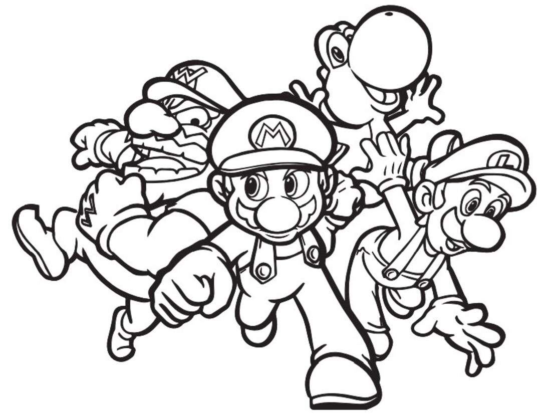 5 Pages Super Mario Coloring Book - Etsy