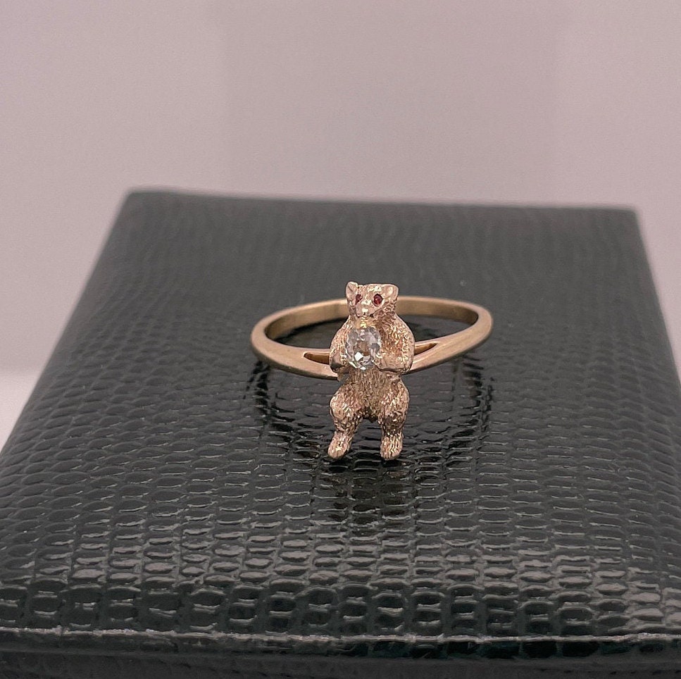 Gordi Bear Ring (Red) – GoldDipped