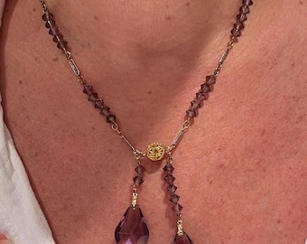 Vintage gold filled Paste Necklace