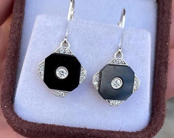 Gemondo Plata De Ley Marcasite Art Deco Estilo Pendientes